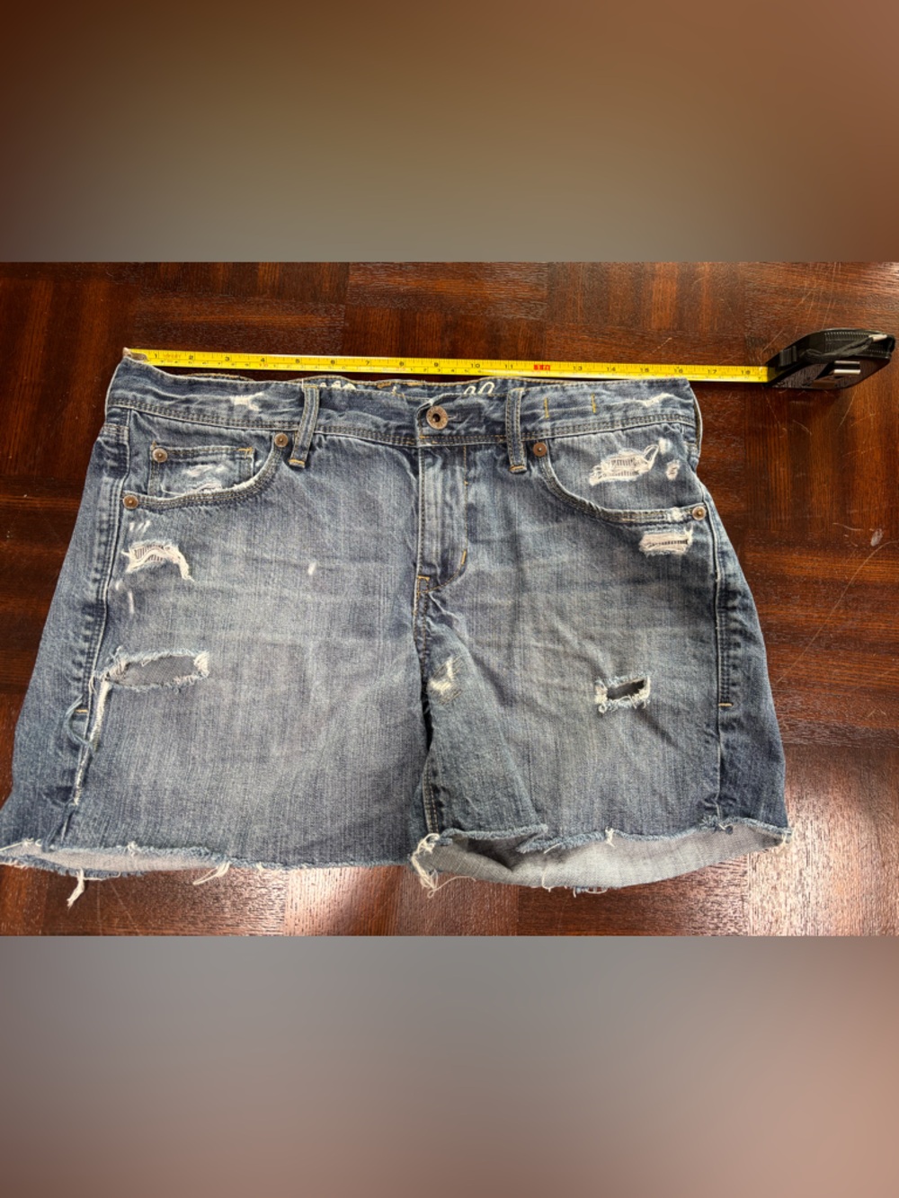 Madewell Distressed Blue Denim Jean Shorts